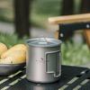 Boundless Voyage Titanium Mug, 420ml Single Cup, Titanium Cup, Camping Cup, Outdoor, Covered with Lid, Ti3025D
