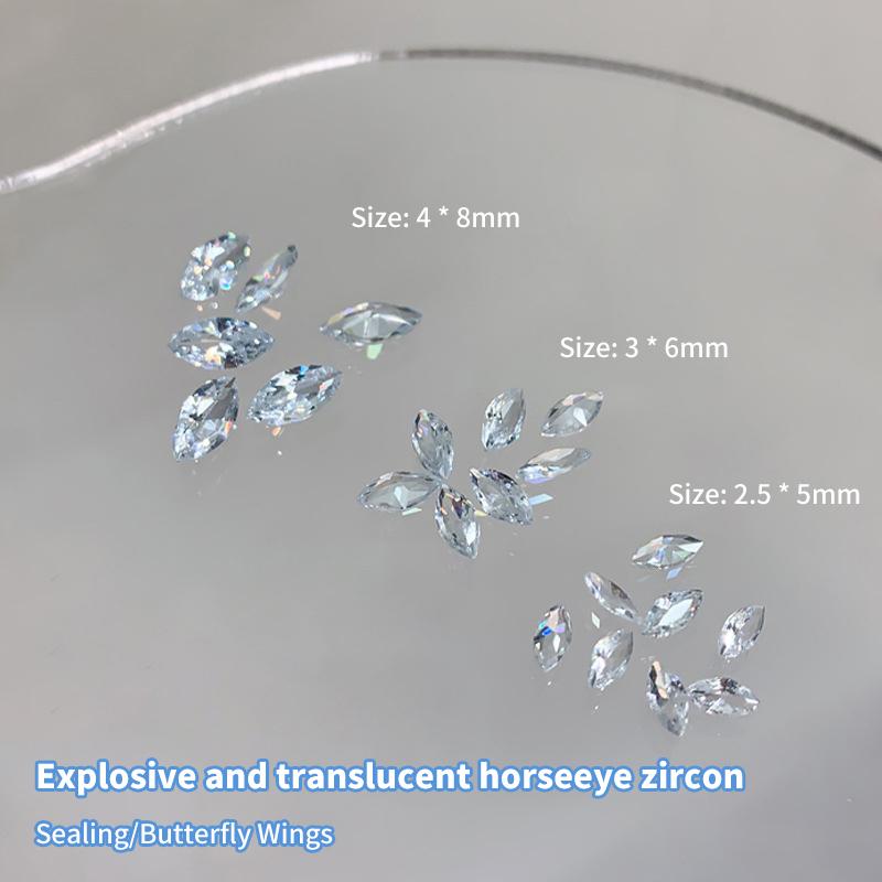 20Pcs Zircon Nail Diamond Flashy Decoration Loading Stereoscopic Nail Accessories Nail Painting Nail Salon Nail Artists