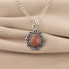 Peach Moonstone Gemstone 925 Sterling Silver Jewelry Partywear Pendant 1.4" Gift For Women CP-40-24