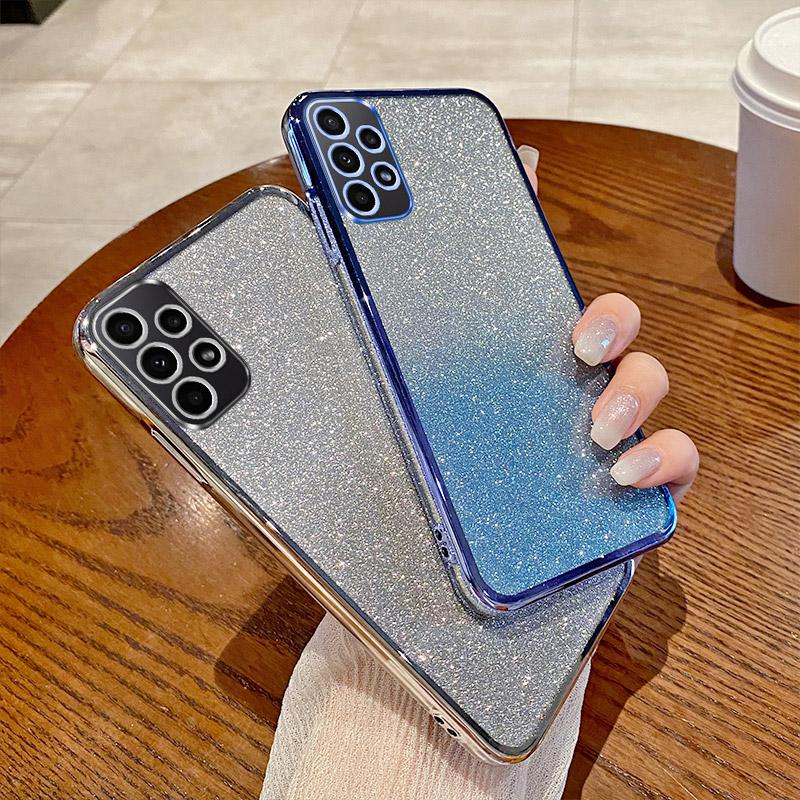 Luxury Glitter Colorful Girls' Phone Case For Samsung Galaxy A30 A30S A31 A32 A33 A34 A35 A36 Bling Shockproof Soft Bumper Cover