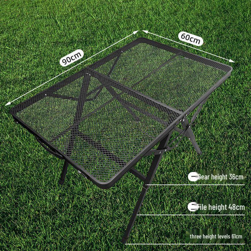 Multifunctional Outdoor Folding Aluminum Picnic Table with BBQ Mesh