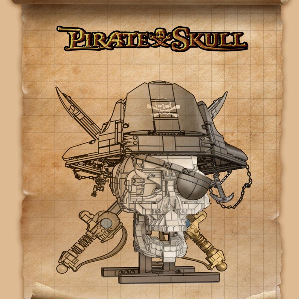 High-Quality 1160Pcs High-Quality Pirate High-Quality Skull High-Quality Building High-Quality Blocks - High-Quality Openable High-Quality Mouth
