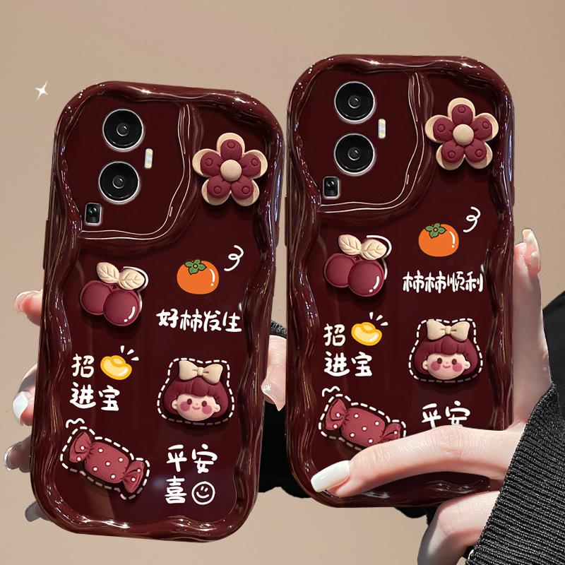 Applicable To Opporeno10/9/8pro+mobile Phone Case Findx6 Flower Girl Doll Lanyard A53/72 Silicone