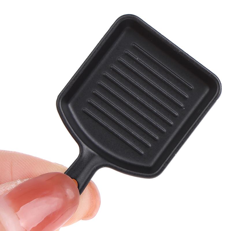 Domek dla lalek Czarna blacha do pieczenia Blacha do pieczenia Taca do steków Miniaturowa symulacja kuchni Model dekoracyjny