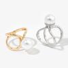 Cross Pearl Scarves X Shape Metal Brooches Pins Women Hollow Bow Scarves Buckle Clips Holder Shawls Ring Clothing Accessories