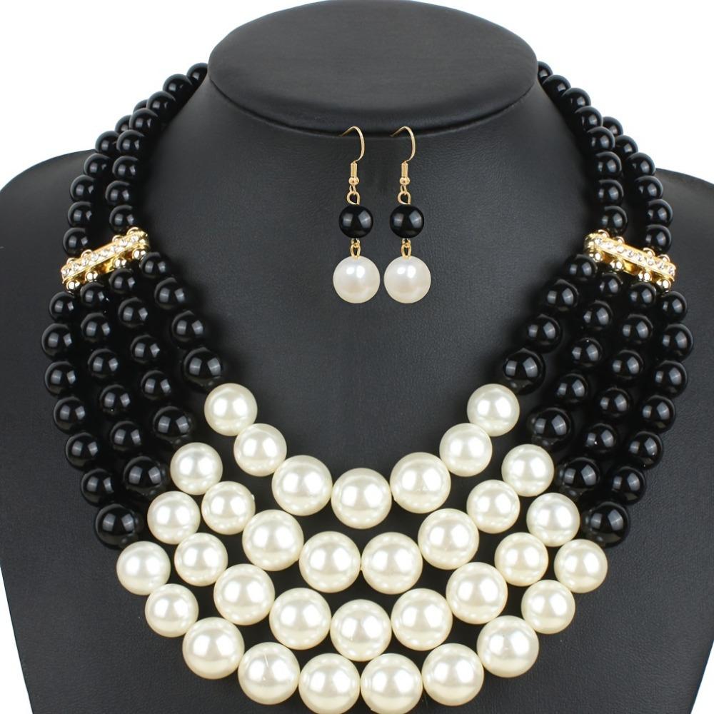 

Шарм Женская Модная Бижутерия Ожерелье Набор Ювелирных Изделий Серьги