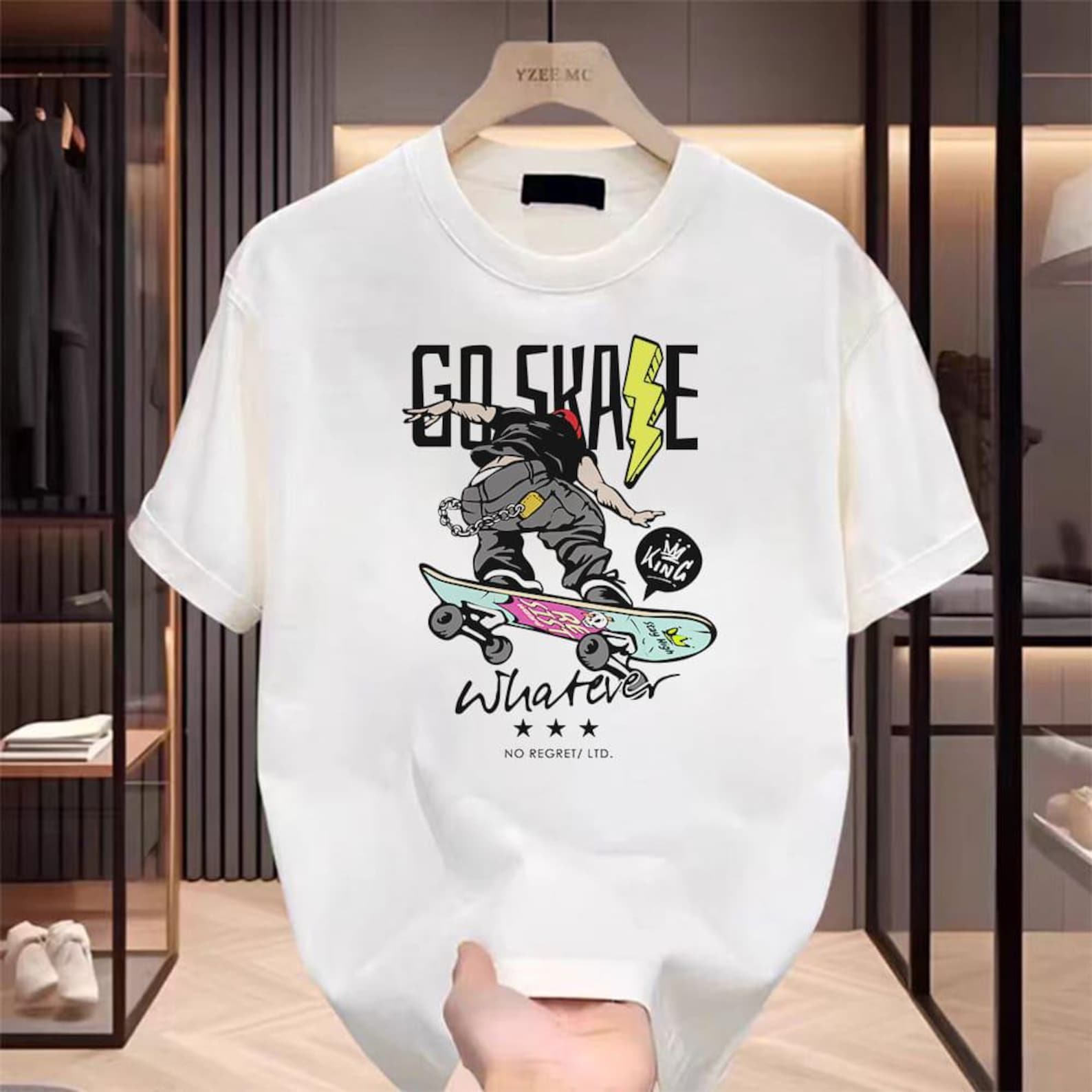 Vintage Skateboard T-Shirt, Streetwear Skater Graphic Tee, Retro Urban Style Shirt, Casual Summer Top T-Shirt S-4XL L