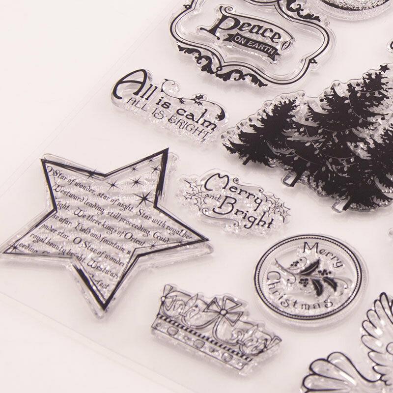 Veselé Vánoce Transparentní silikonová čirá razítka pro těsnění DIY album scrapbooking papírové karty razítko strom girlanda ponožky