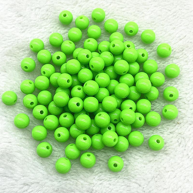 4/6/8mm Runde Anhänger Acrylperlen Lose Abstandshalterperlen zum Schmuckbasteln DIY Handgemachtes Armband Halskette