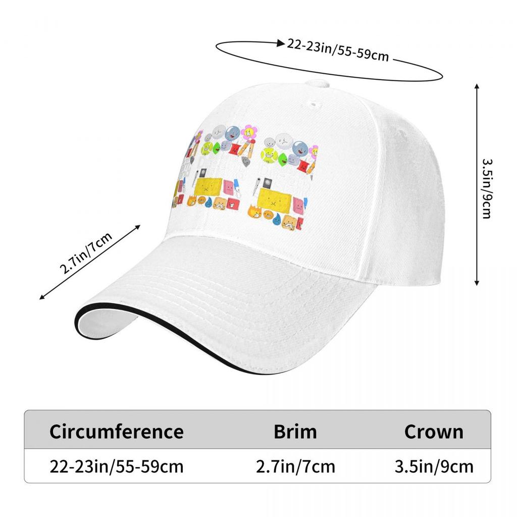 BFDI Poster Black Baseball Caps Snapback Fashion Baseball Hats Breathable Casual Casquette Outdoor For Mens And Womens