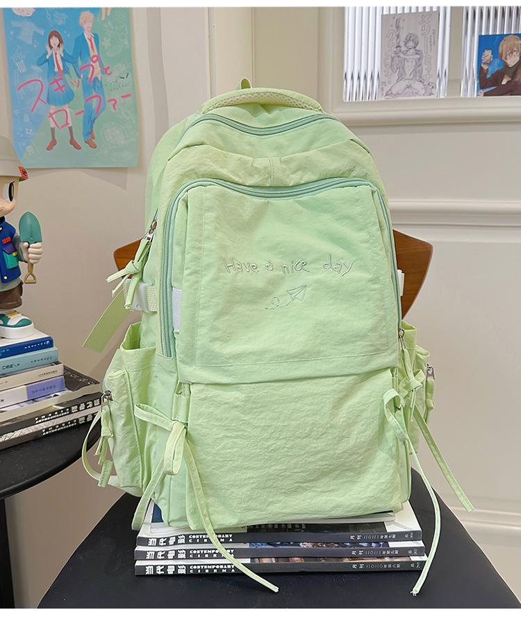 

Школьный рюкзак легкий однотонный для улицы путешествий большой вместимости спина досуг универсальный большой