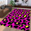 Leopard Print Carpet In Vibrant Pink, Black, and Yellow for Modern Home Decor Suitable for Use As an Anti-slip    for    Room and Bedroom Sofas