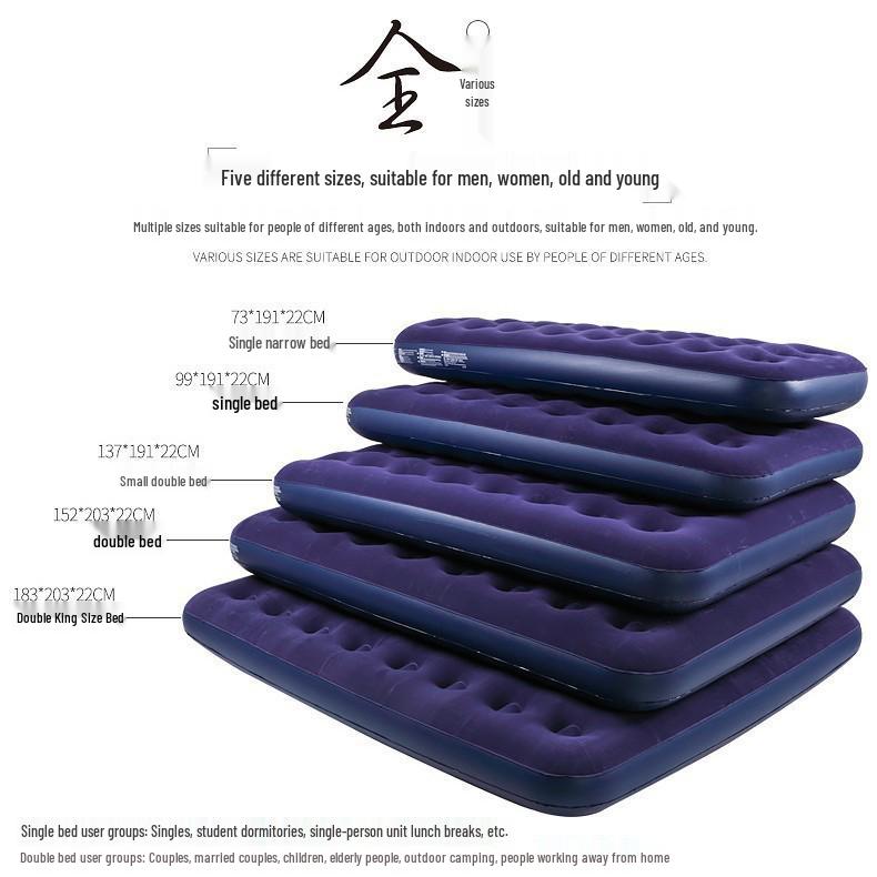 Elevated Outdoor Double Air Mattress: Thick Inflatable Camping Cushion