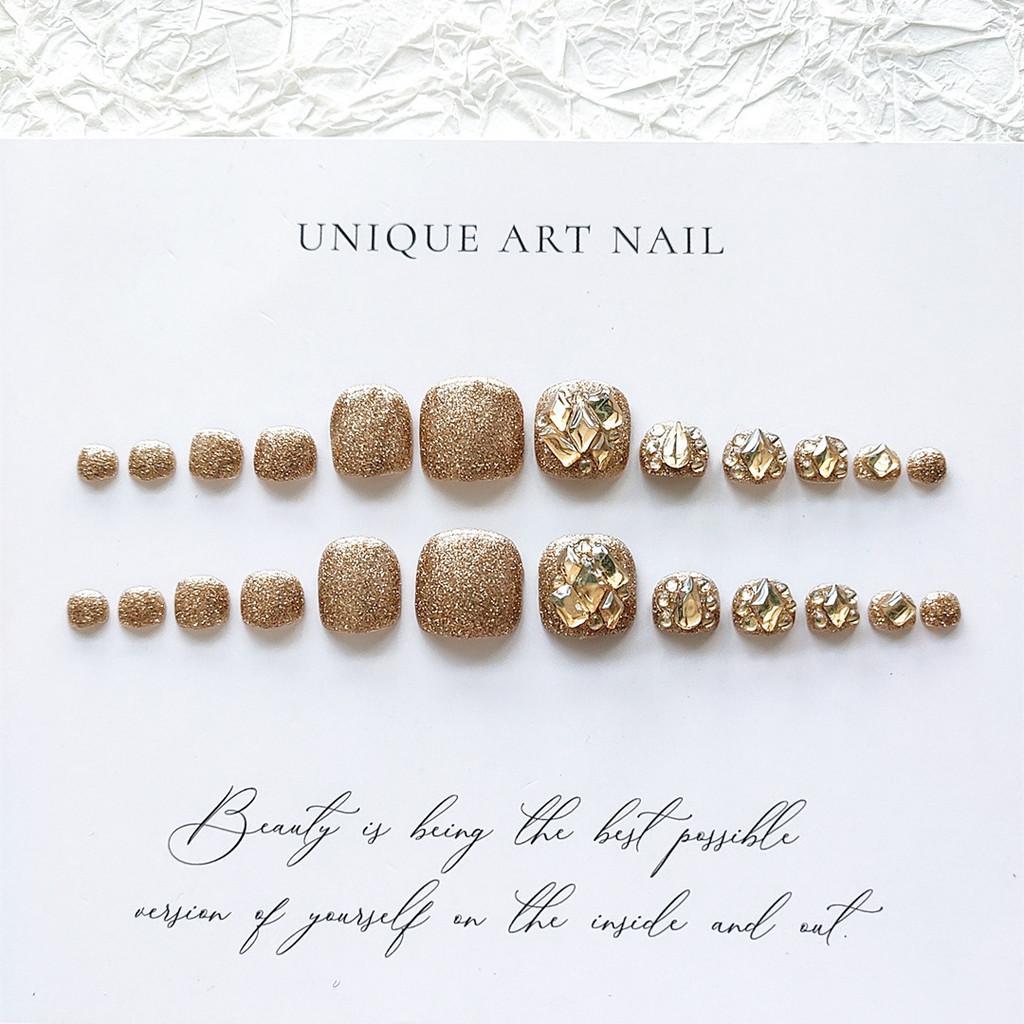 Süßer Stil J-095 Champagner Diamant Zehennagelsticker Glitzer Fußnagelkunst Sternenmuster