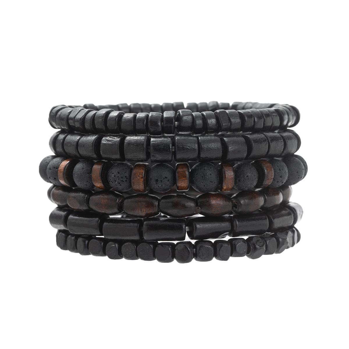 

Набор мужских эластичных браслетов: Вулканический камень, тигровый глаз и деревянные бусины — идеально подходят для поездок на работу, вечеринок и встреч. Bracelet