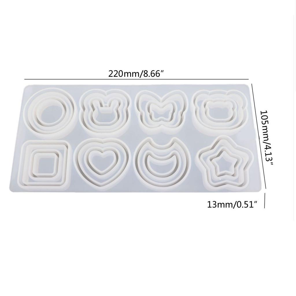Shiny Glossy Silicone Decoration Molds Double Layer Keychain Mold DIY Pendant Jewelry Epoxy Resin Crafting Molds