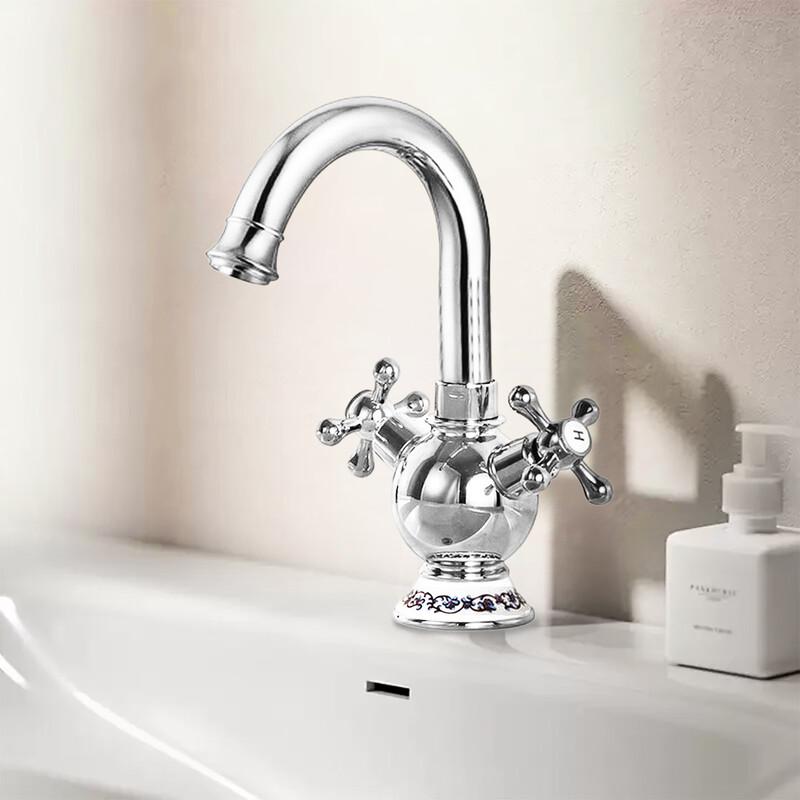 VIMUSXI Antique Brass Double Handle Kitchen Faucet