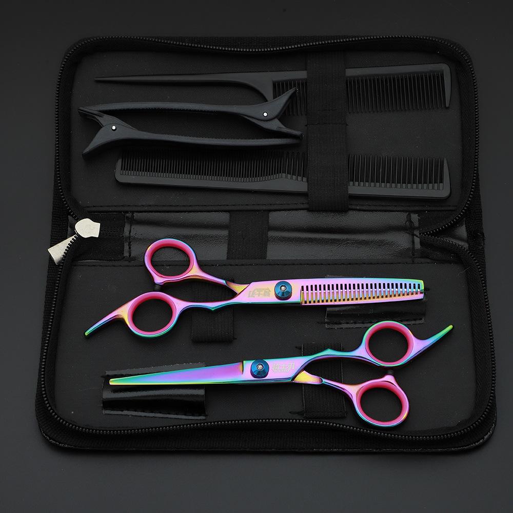 

1 набор парикмахерских ножниц, набор филировочных ножниц для стрижки волос, профессиональные парикмахерские ножницы из нержавеющей стали, парикмахерские инструменты 1set(8pcs)