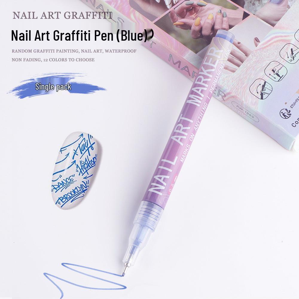 Shein Cross-Border Hot Sale Nail Art Pen Set - DIY Color Painting & Graffiti Highlighter Acrylic Marker for Outlining