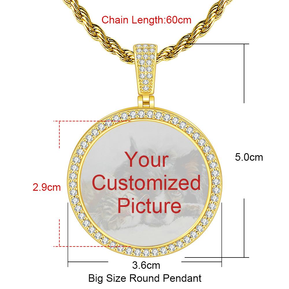 Couple Customized Photo Pendant For Men Women Ice-out Zircon Gold Color Rock Hip Hop Necklace Fashion Jewelry Dropshipping