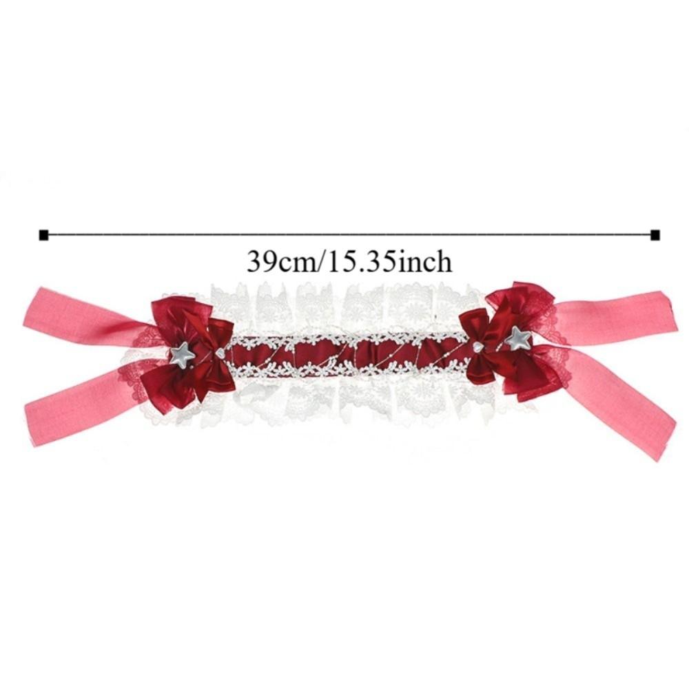 Creative Sweet Lolita Lace Headband Ribbon Bow Kawaii Ruffled Hairband Jk Hair Accessories Anime Maid Cosplay Headdress Party