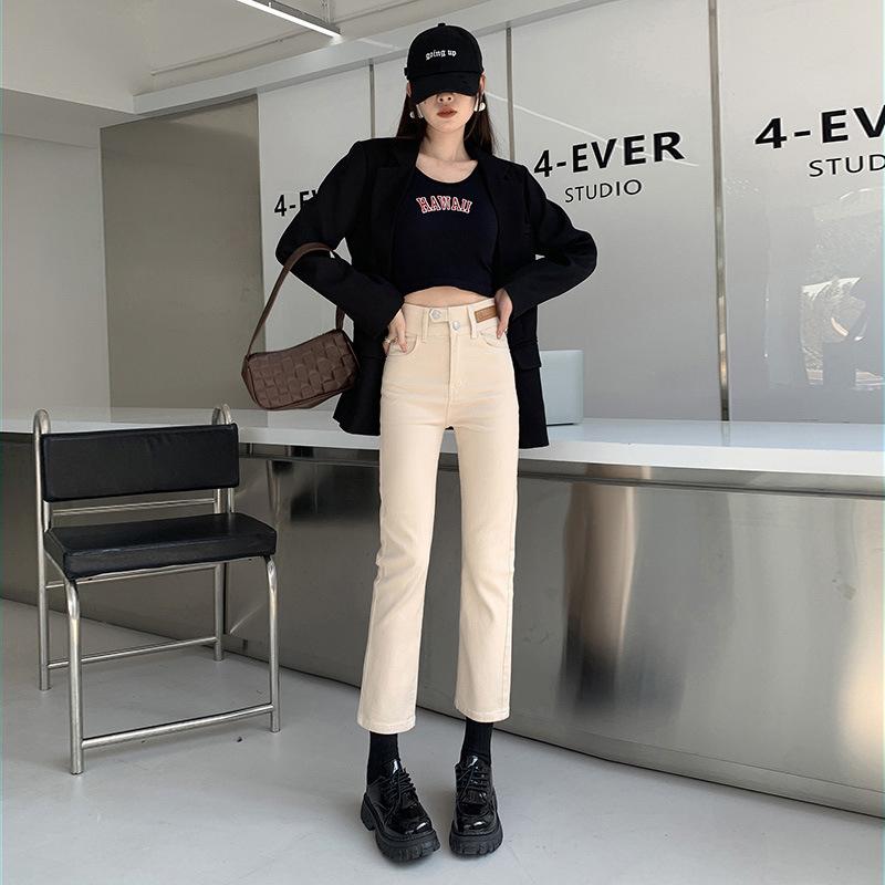 Jeans for Women In Autumn, Slim High Waist, Cropped Pants for Women In Autumn, Versatile Slim Fit and Loose
