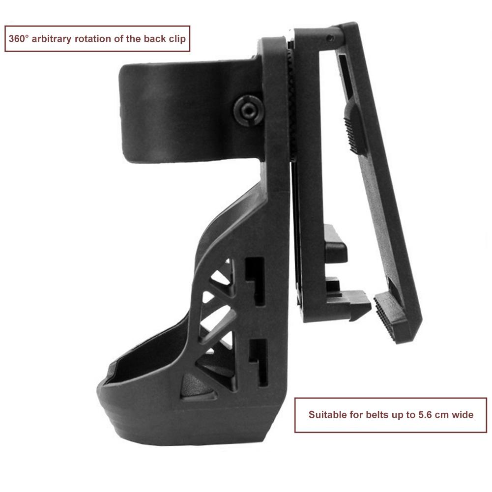 Fondina per Torcia con Sistema di Blocco Laterale a Leva Porta Torcia per Cintura Rotante a 360° per Torce di Diametro 2,5 cm-3 cm