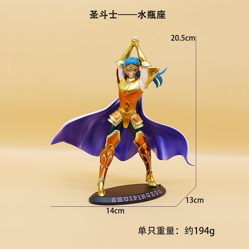 19CM Anime Saint Seiya Gold Saint Figure Aries Pisces Capricorn Aquarius Stand Animation Model Toys Gifts Collection Decoration