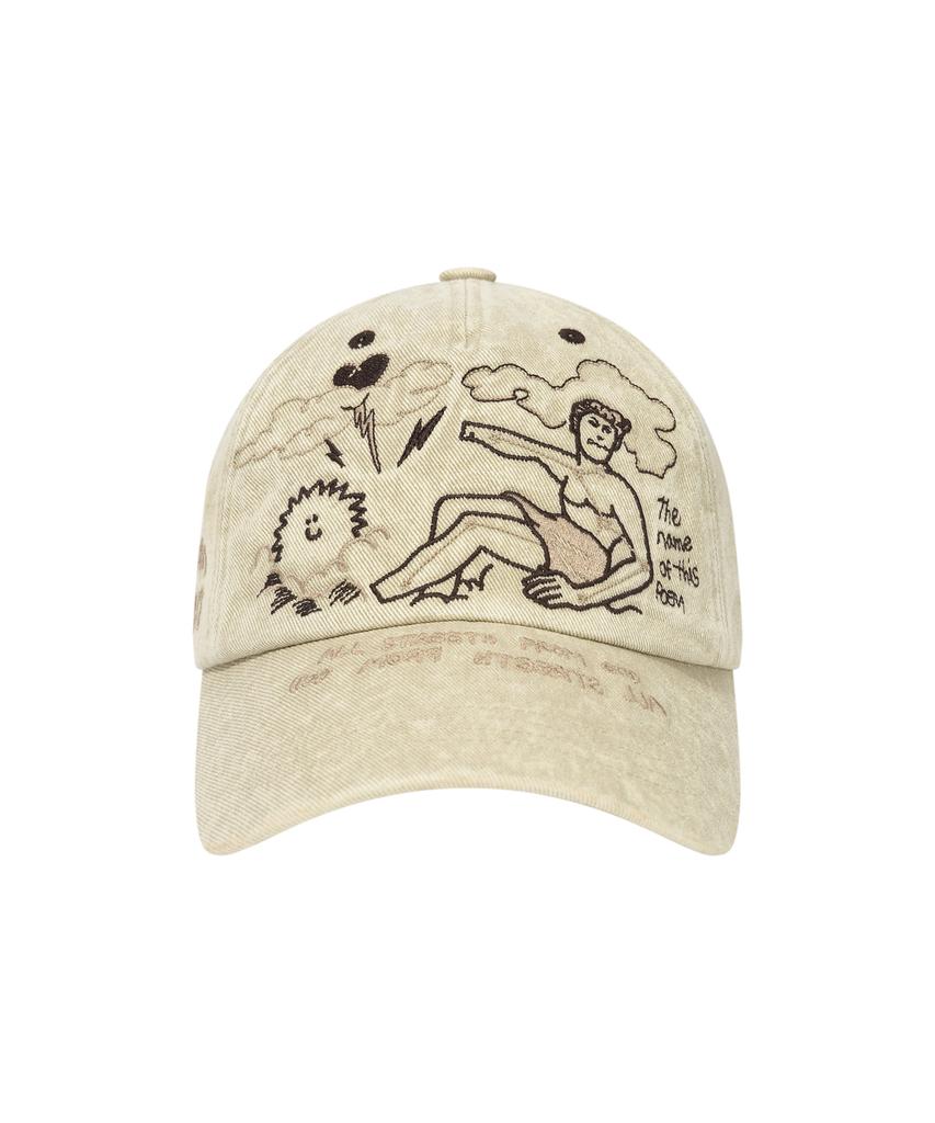 WACKY WILLY Two-Tone Graphic Ball Cap Beige