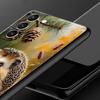 Autumn Cute Hedgehog Design Phone Case For Samsung Galaxy S26 Ultra S25 Plus S24 FE S23 S22 5G S21 S20 Cover Black Soft