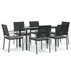 VidaXL Ensemble à manger de jardin 7 pcs coussins résine tressée acier 3187022