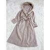 Used CELFORD Long Coat Hood Belted Fur Belt Ribbon Selford Coat