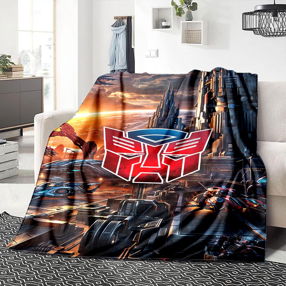 1Pc Transformers Cybertronian Warriors Blanket For Couch Bed Plush Cozy Fuzzy Blanket Super Soft Warm Blankets For Fall And Winter 091880