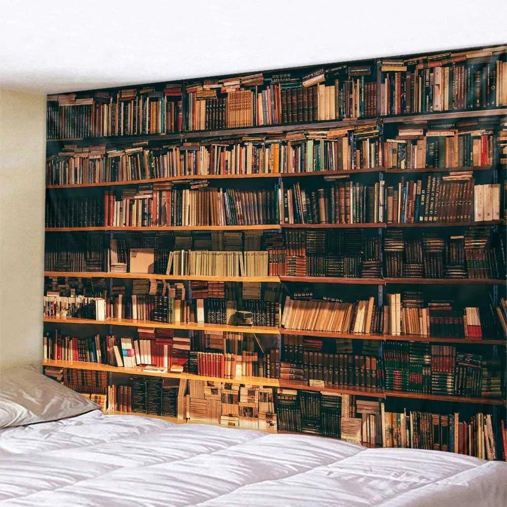 

Винтажный узор книжной полки, декоративный гобелен, декор для дома, стены, офиса, гостиной, гобелен 100x75cm