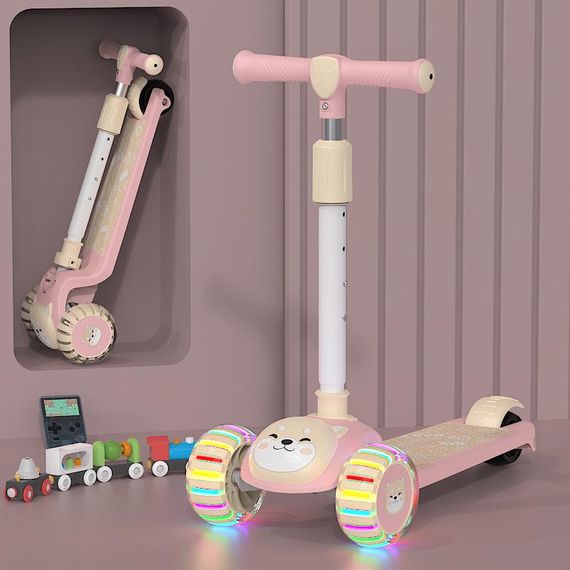 Hulajnoga dziecięca, Hulajnoga składana ślizgowa trzy w jednym dla chłopców i dziewczynek