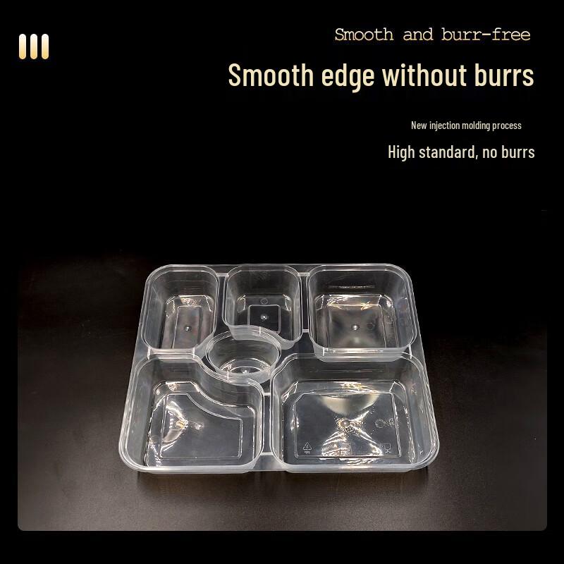 Disposable 6-Compartment Takeout Food Containers