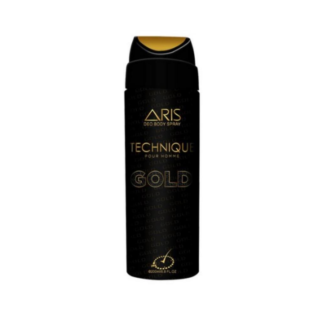 Aris Deo Body Spray Technik Gold — 200 Ml (1 Piece)