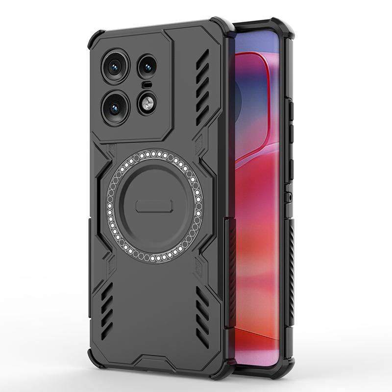 KEYSION Hollow Heat Dissipation Case for Motorola Edge 50 Pro 5G Silicone+PC Magnetic Cooling Shockproof Phone Cover for Edge 50 Pro
