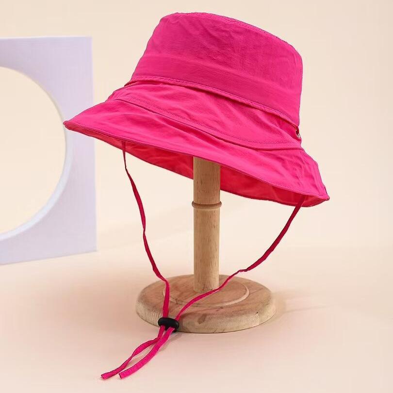 Women'S Bucket Hat Spring Summer Windproof Sunshade Fisherman Cap Female Sunscreen Sun Hat Cloth Foldable Sunhat New