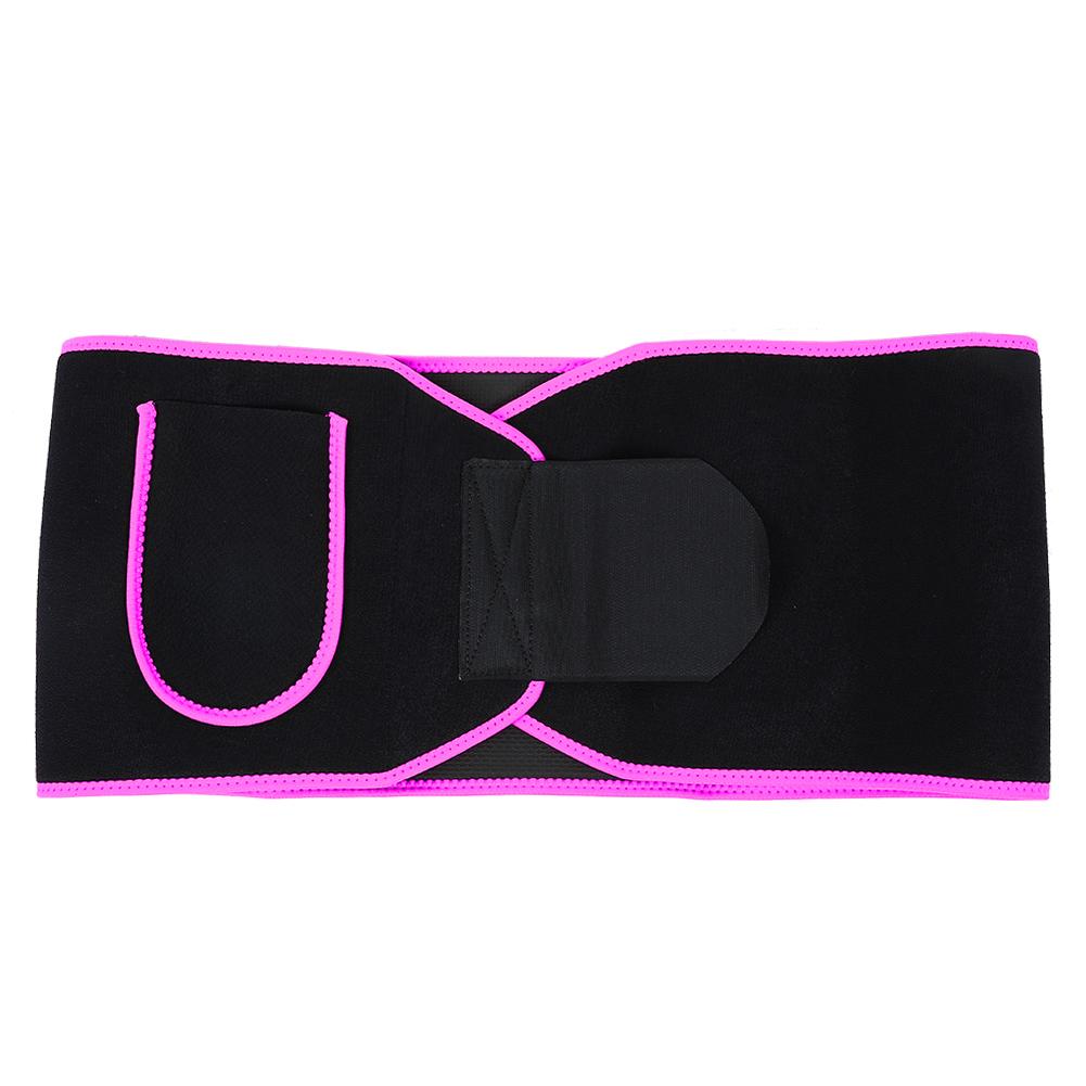Waist Trainer Belt Women Elastic Sweating Waist Protective Fitness Body Shaping Belt (M)Rose Red