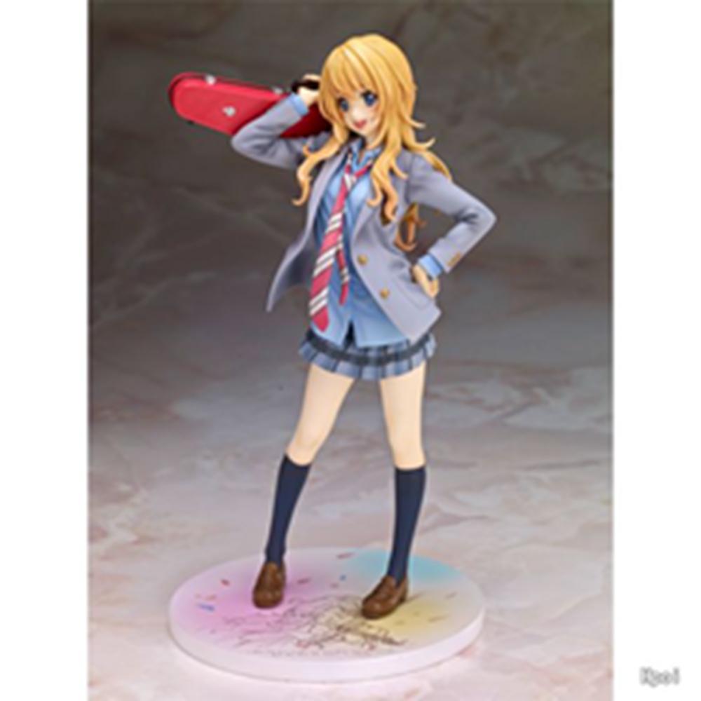20CM Anime Shigatsu wa Kimi no Uso Miyazono Kaori Figur 1/8 Modell Schuluniform Anziehspielzeug Geschenk Sammlung Actionfigur PVC