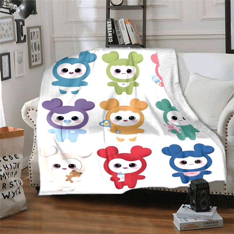 TWICE Flannel Blanket Soft All-Season Throw, Design for Camping, Car Travel, Hiking Sofa, Bed, Office Perfect Gift for Parties