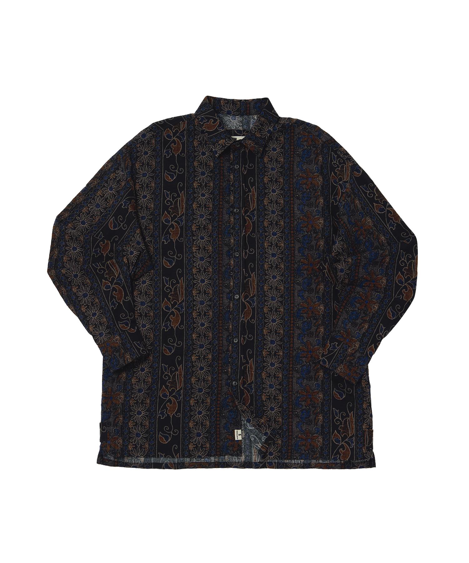 A Nothing Wood-Cut Drop-Shoulder Shirt (Black) M