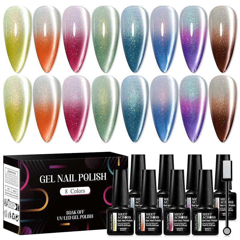 ВСТРЕЧАЙТЕСЬ НА КРАЮ Янтарный Магнитный Гель-Лак, Желейный Кристальный Гель-Лак «Кошачий Глаз», Полупрозрачный Винно-Красный Коричневый Снимаемый УФ/Светодиодный Гель-Лак для Салона Маникюра Дома