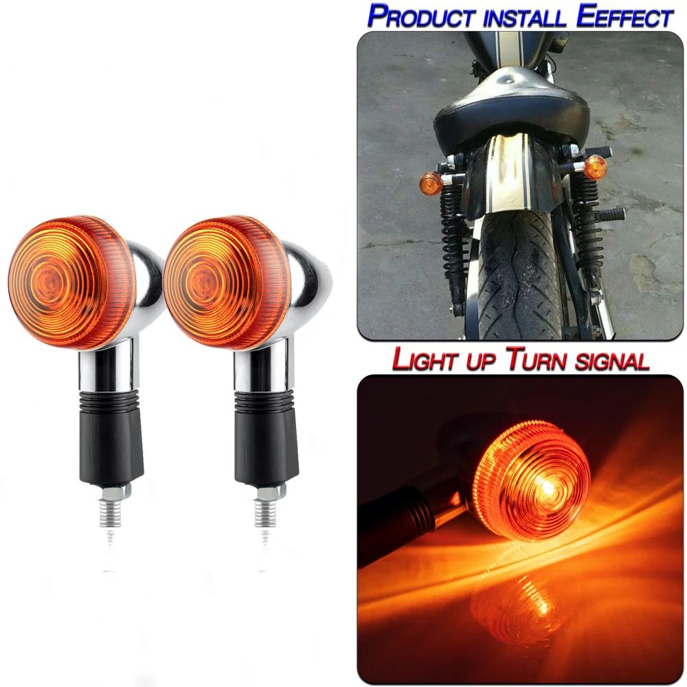 Universal M10 Motorcycle Turn Signal Light 12V Side Direction Indicator Lamp For Honda Yamaha Chooper Scooter Cruiser Cafe Racer 2PCS