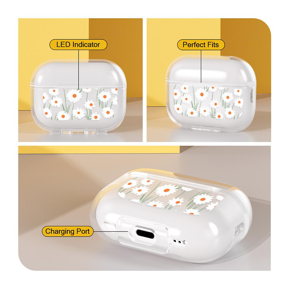Small daisy is suitable for AirPods protective case Apple wireless earphone case New 3rd generation TPU soft case transparent