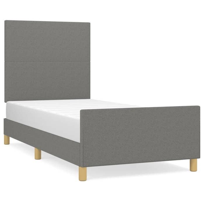 VidaXL Cadre de lit avec tête de lit Gris foncé 80x200 cm Tissu3124848