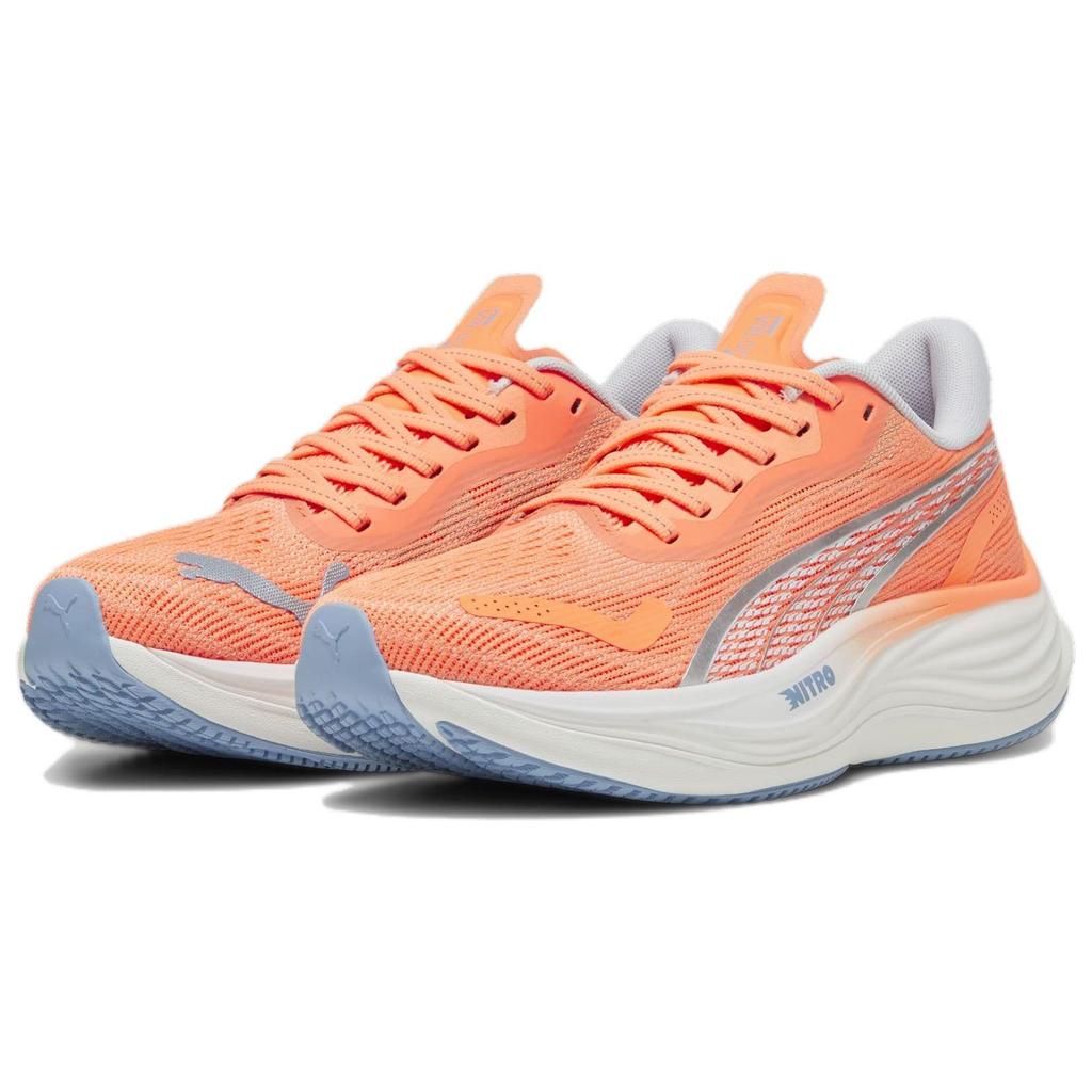 Puma Velocity Nitro 3 Neon Citrus Silver Women Sneakers Orange Silver-Mist 377749-06