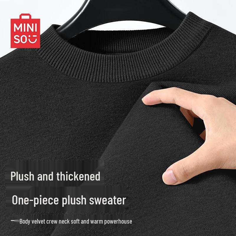 MINISO Men's Fleece-Lined Thermal Knit Sweater
