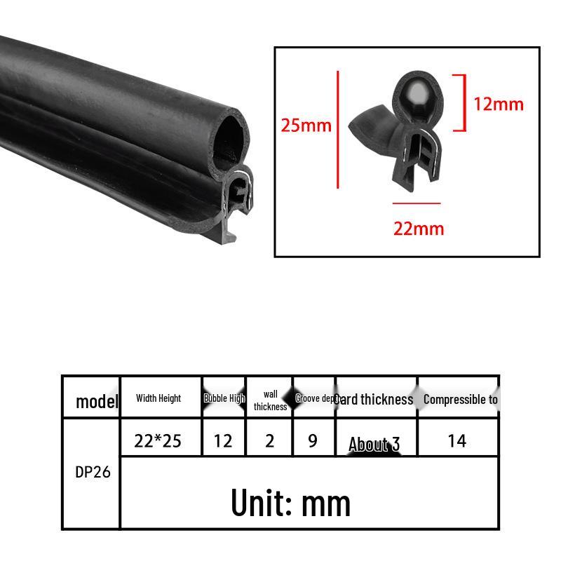 High-Temperature Resistant U-Shaped Rubber Sealing Strip for Dustproofing Electrical Cabinets and Car Doors